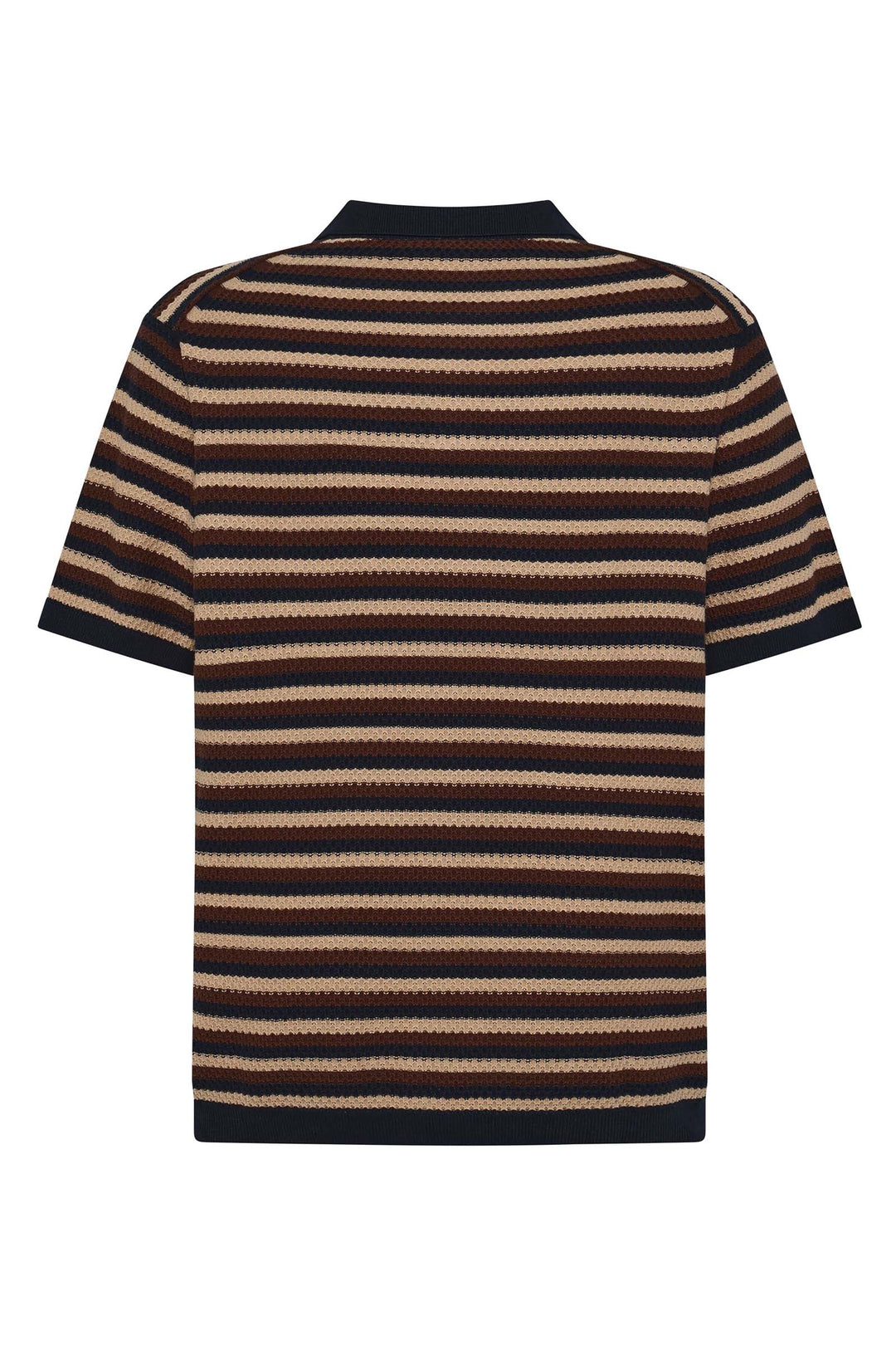 STRIPED Knitted Polo brown stripe KCA