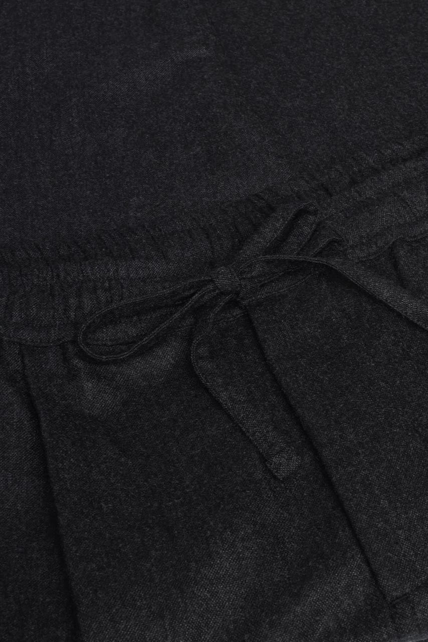 MERINO Fig Loose Wool Pants dark grey mel