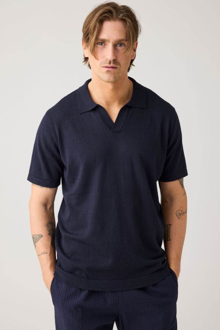 CASHMERE Knitted Polo night sky