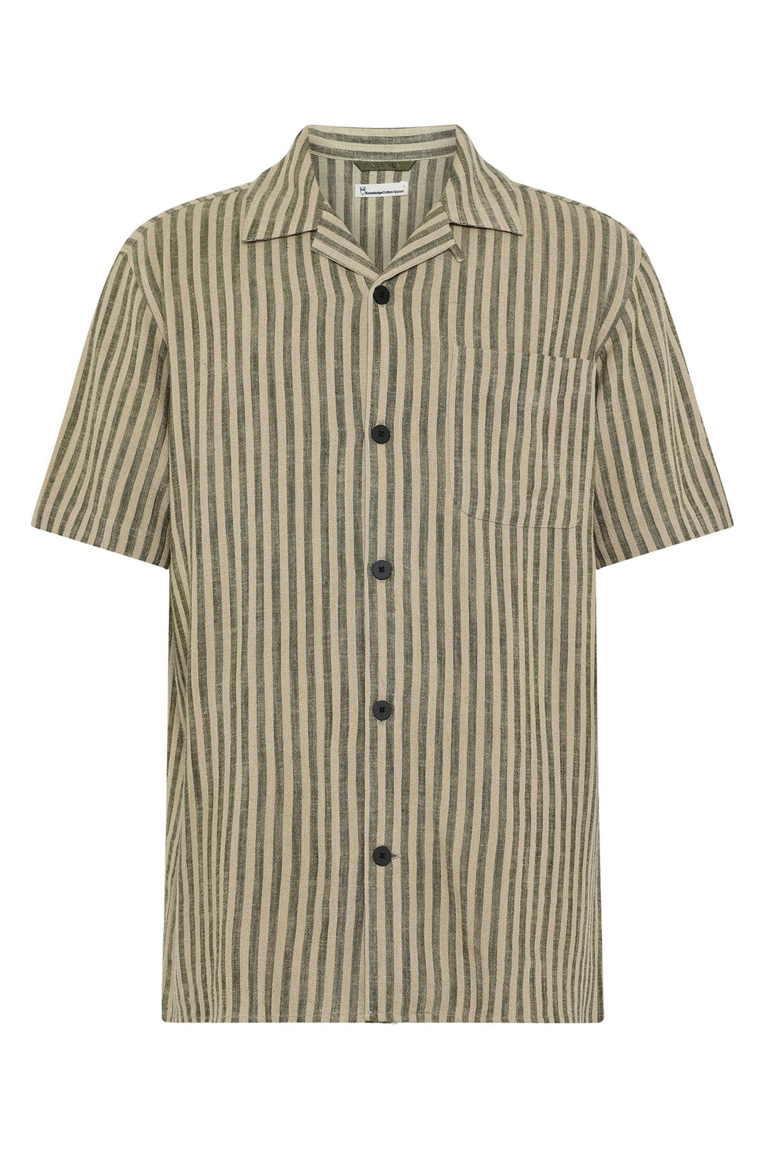 LINEN-MIX Shirt green stripe