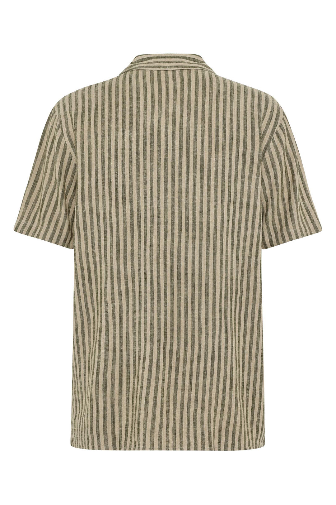 LINEN-MIX Shirt green stripe