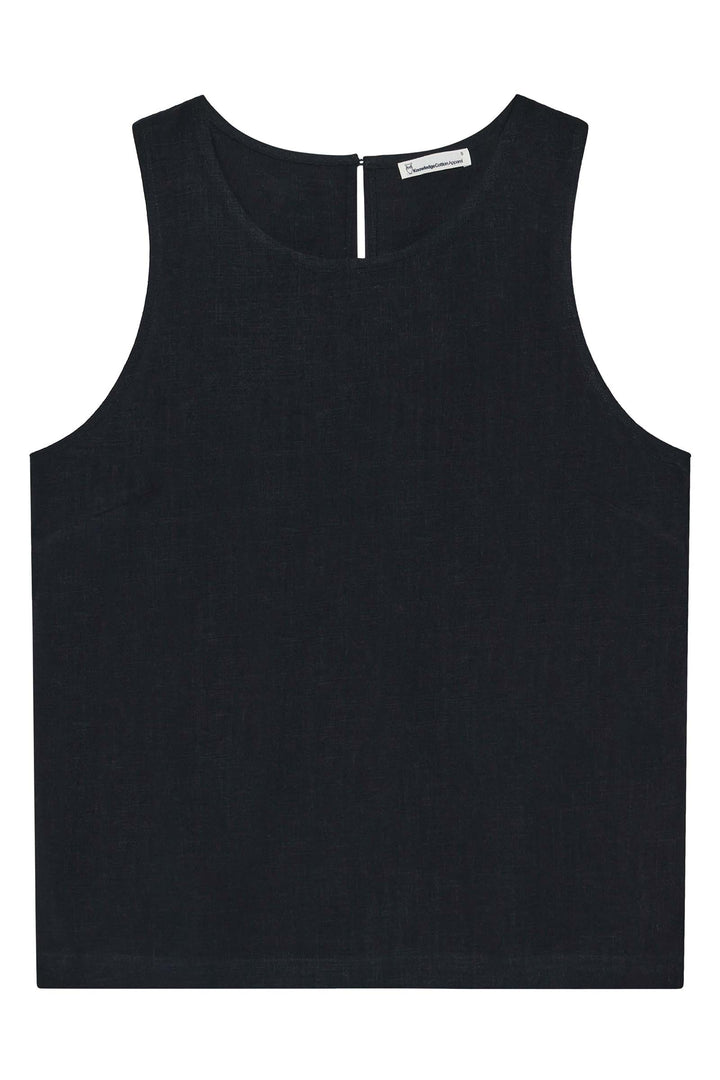 LINEN-MIX Top black jet KCA