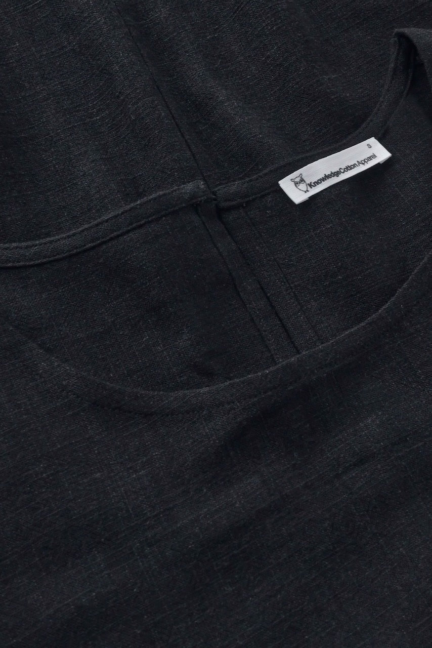 LINEN-MIX Top black jet KCA