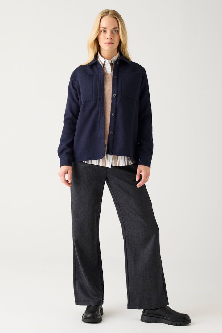 WOOL POSEY Slack Pants RWS dark grey mel