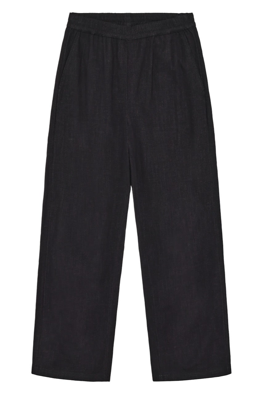 POSEY Wide Linen-Mix Pants black jet KCA