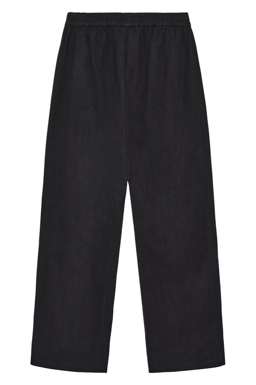 POSEY Wide Linen-Mix Pants black jet KCA