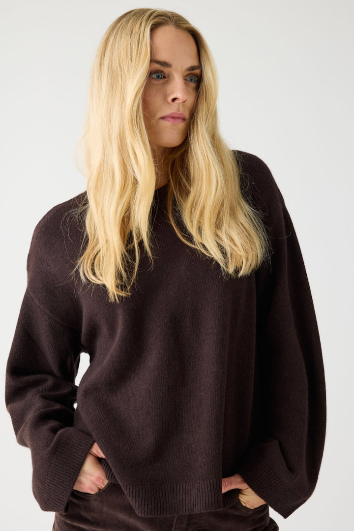 LAMBSWOOL Crew Neck Knit Sweater