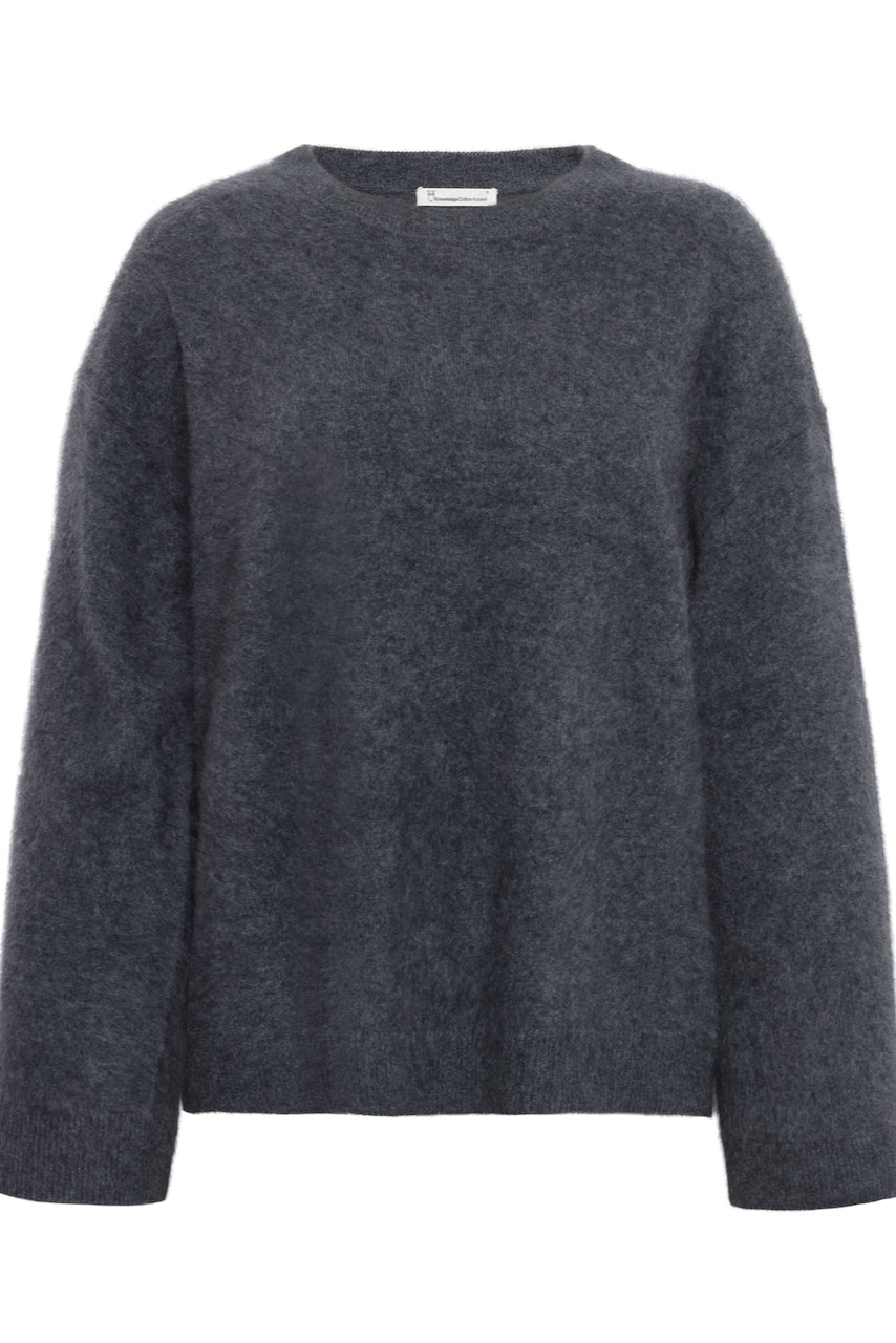 CASHMERE Crew Neck Knit dark grey mel