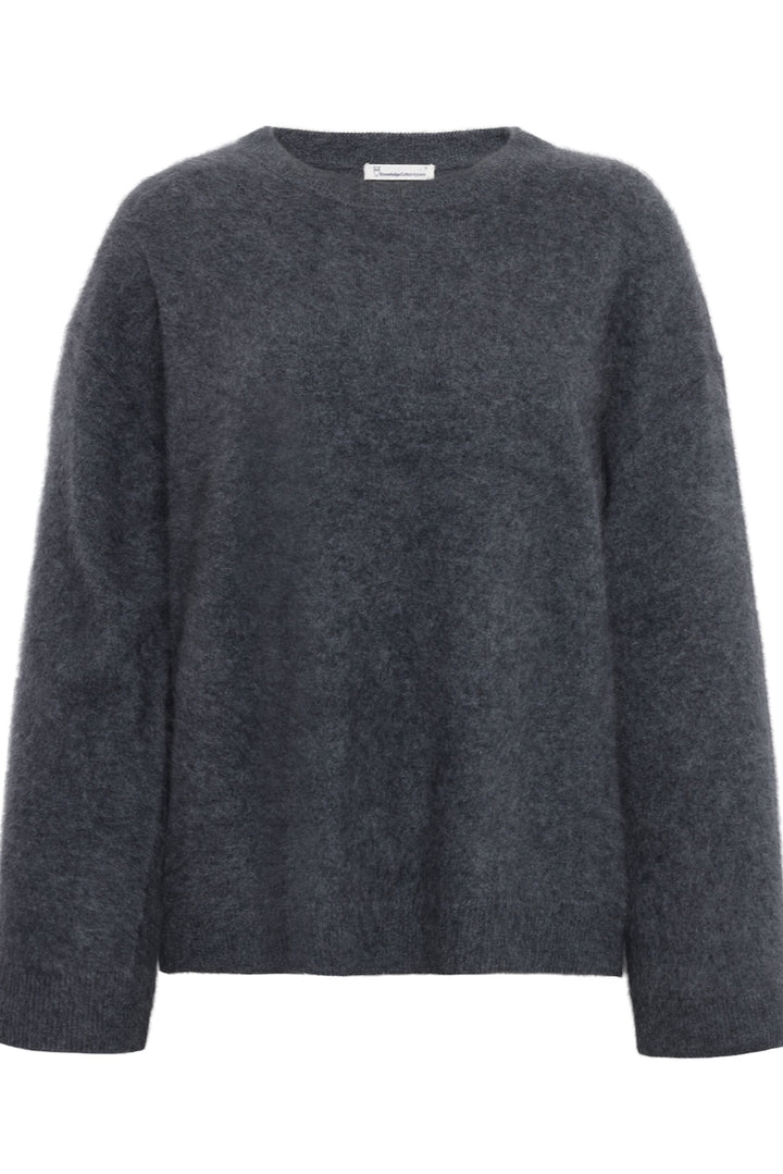 CASHMERE Crew Neck Knit dark grey mel