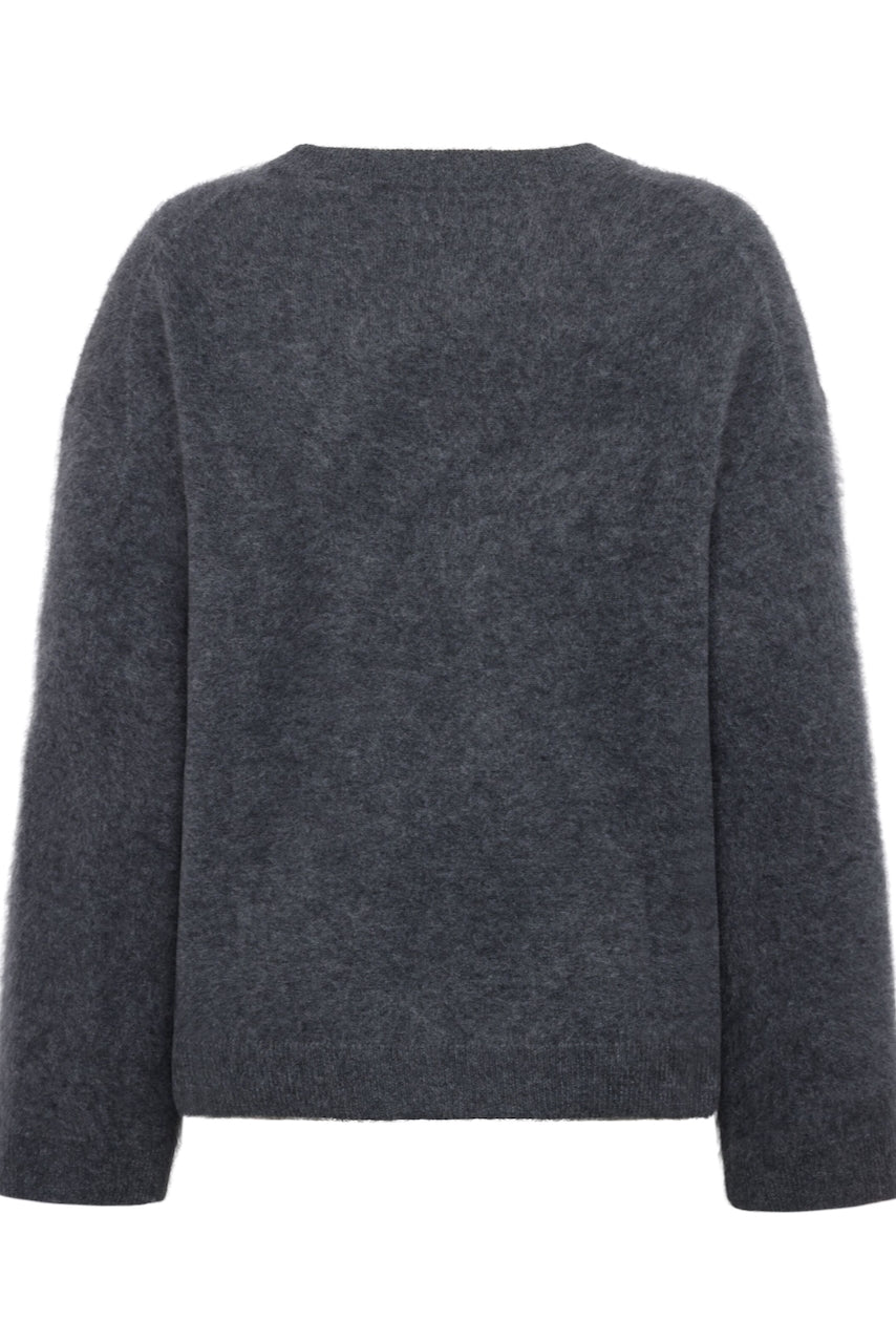 CASHMERE Crew Neck Knit dark grey mel