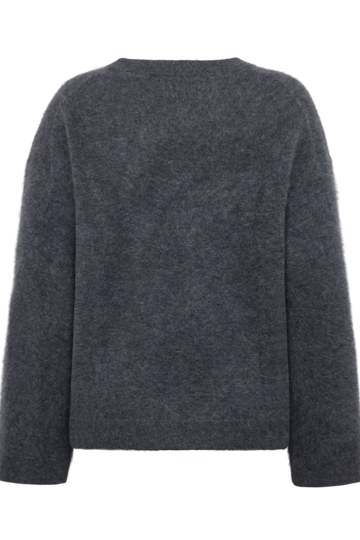 CASHMERE Crew Neck Knit dark grey mel