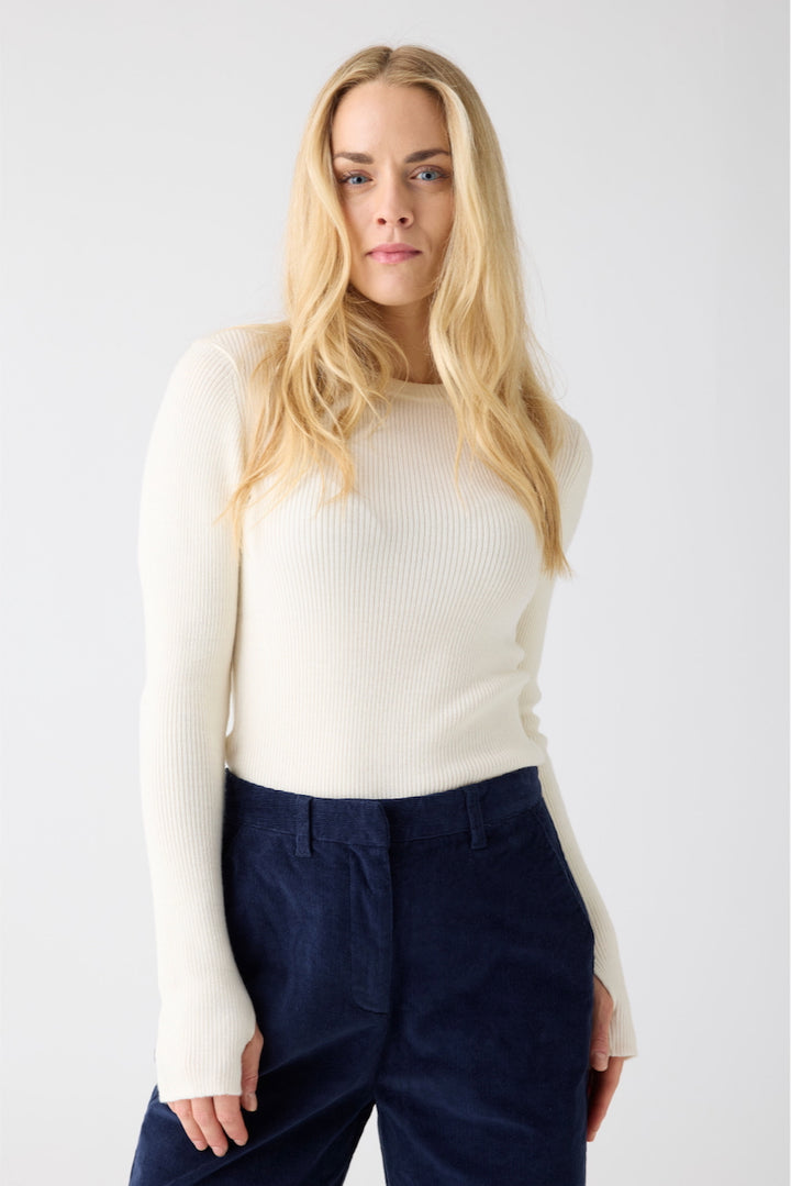 MERINO WOOL Rib Knit RWS egret