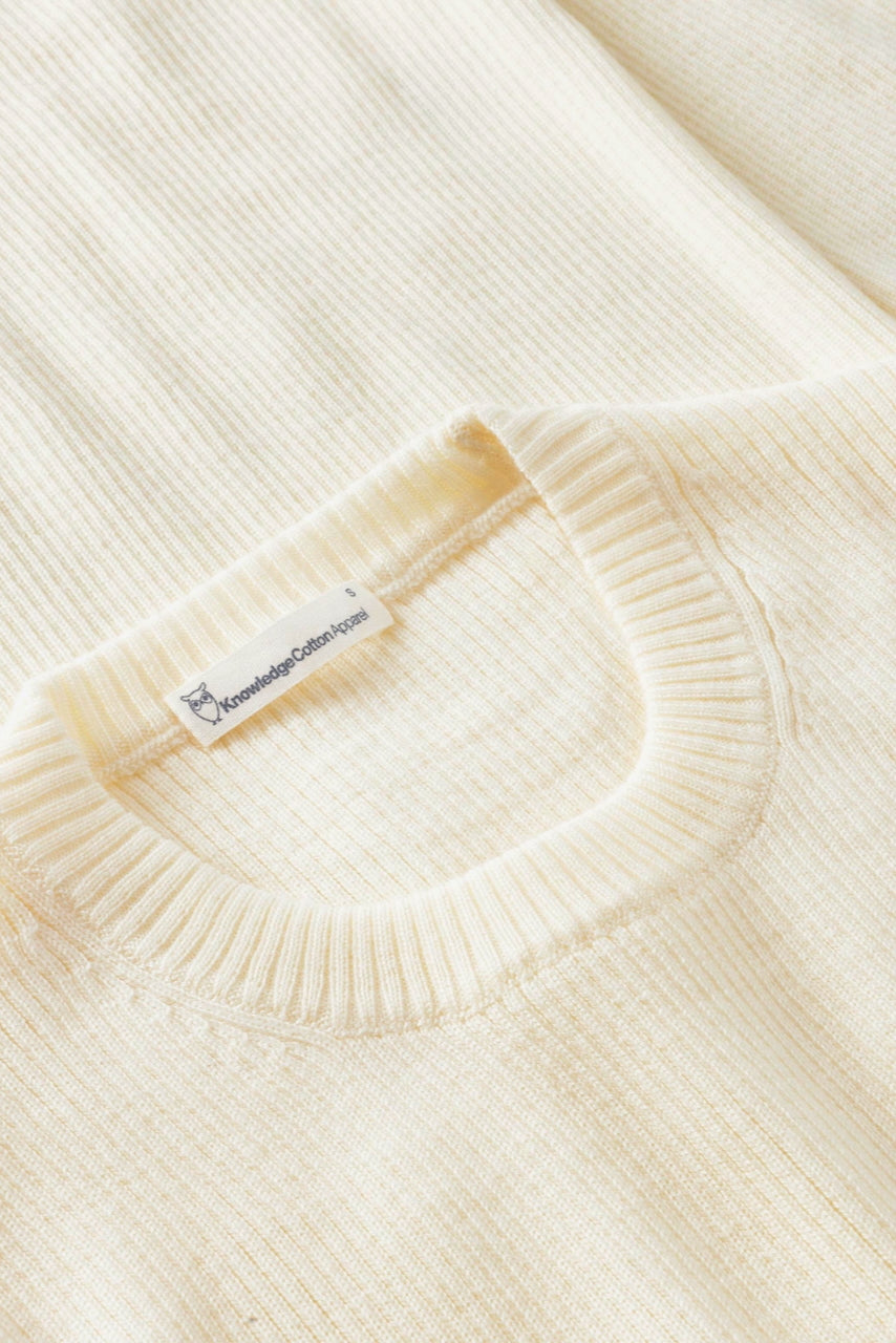 MERINO WOOL Rib Knit RWS egret