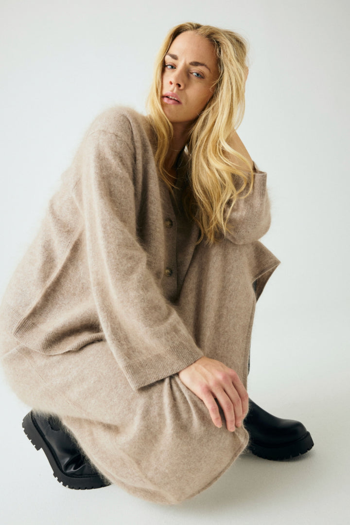 CASHMERE Cardigan RWS kelp melange