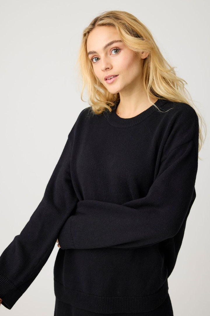CASHMERE Crew Neck Sweater black jet