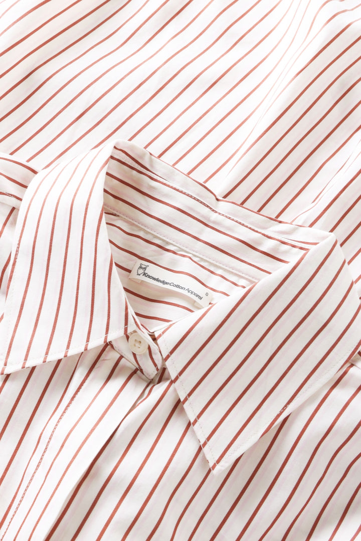 ISLET Satin Shirt red stripe
