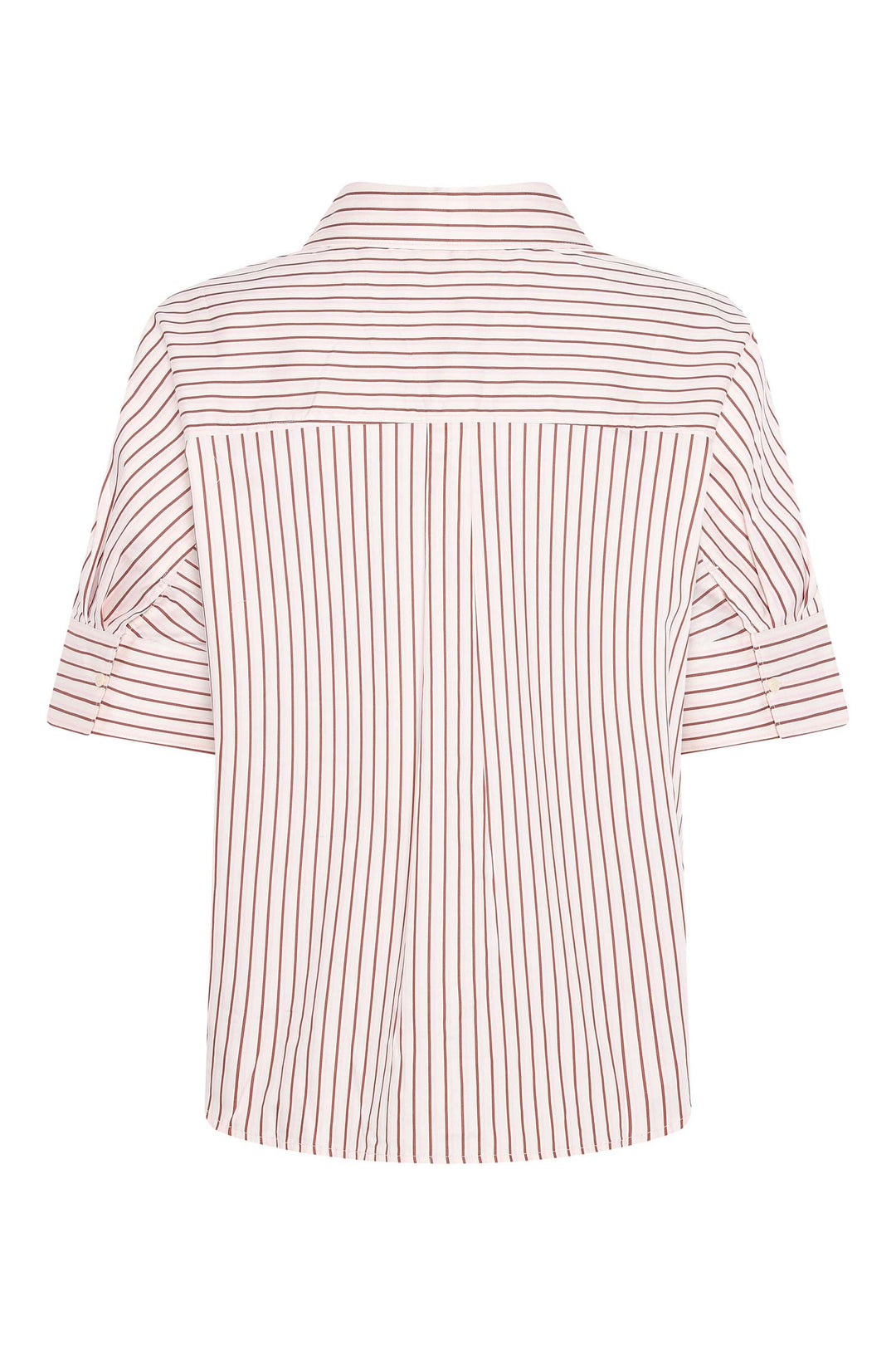 ISLET Satin Shirt red stripe