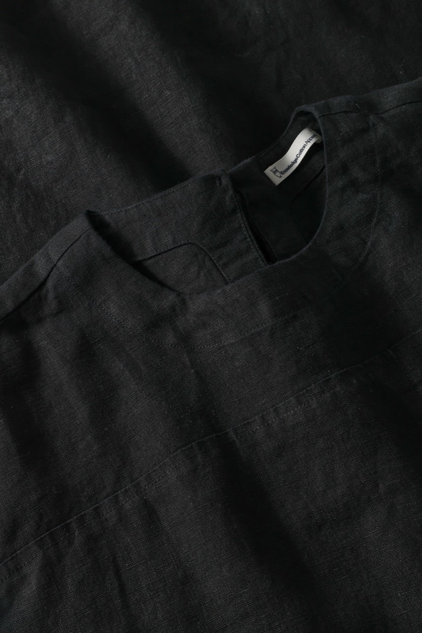 LINEN T-Shirt Dress black jet