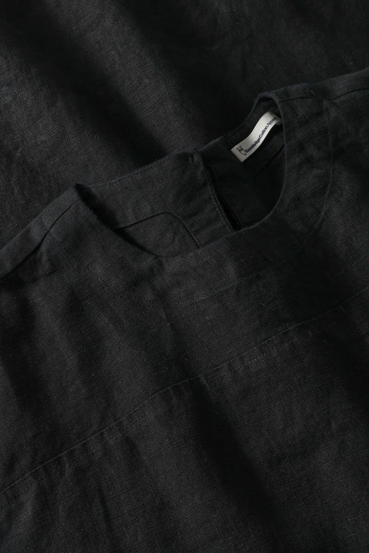 LINEN T-Shirt Dress black jet