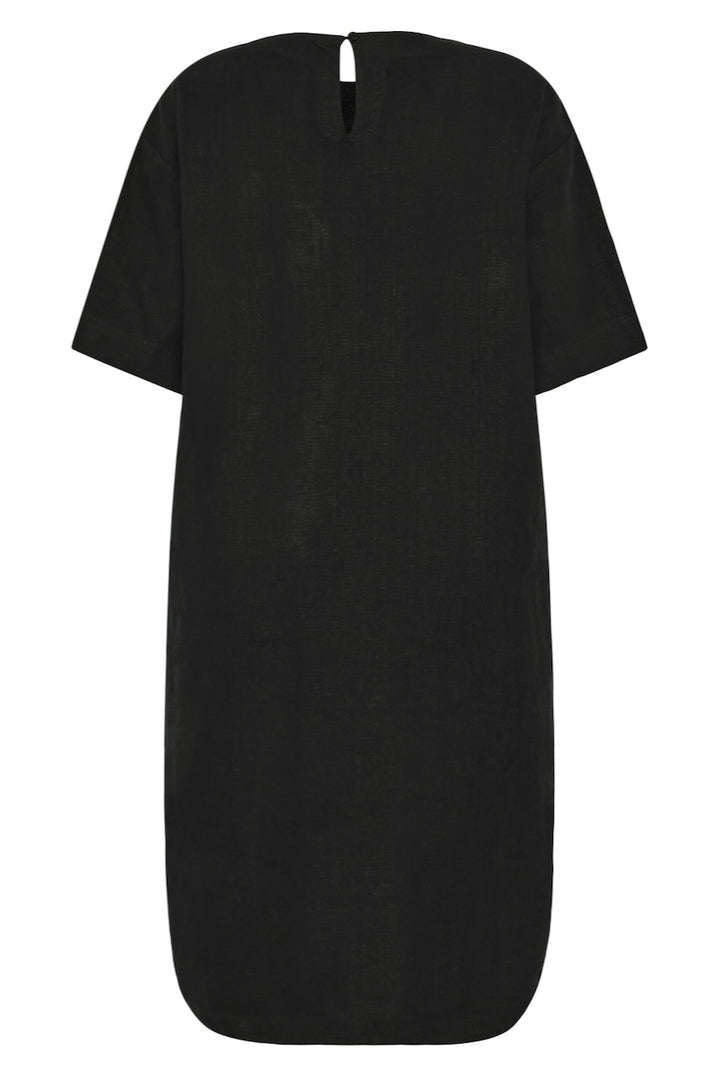 LINEN T-Shirt Dress black jet