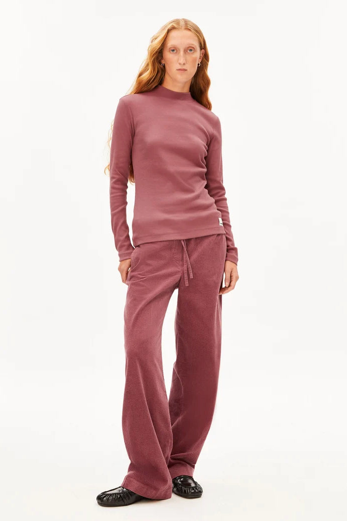 FATIMAARA Rib Longsleeve velvet ember