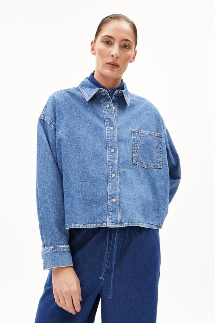 NALAANI Bluse sea foam