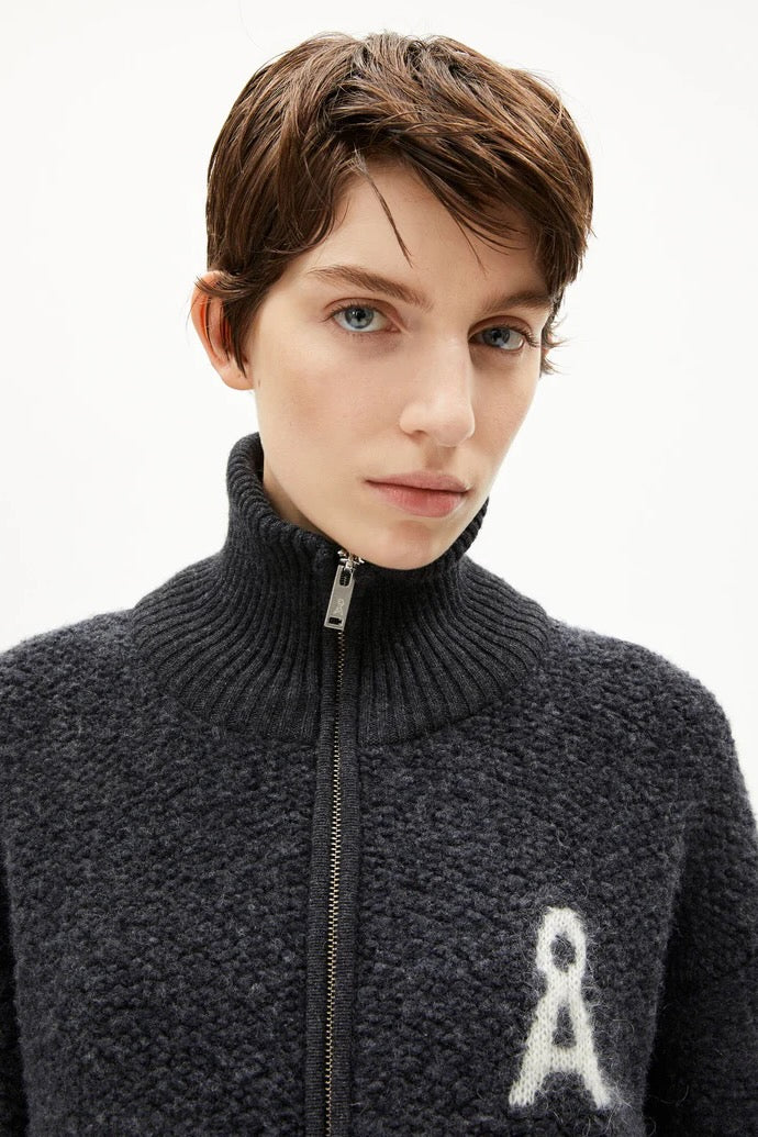ICONIC Å GWENAA Boucle Knit Jacket steel