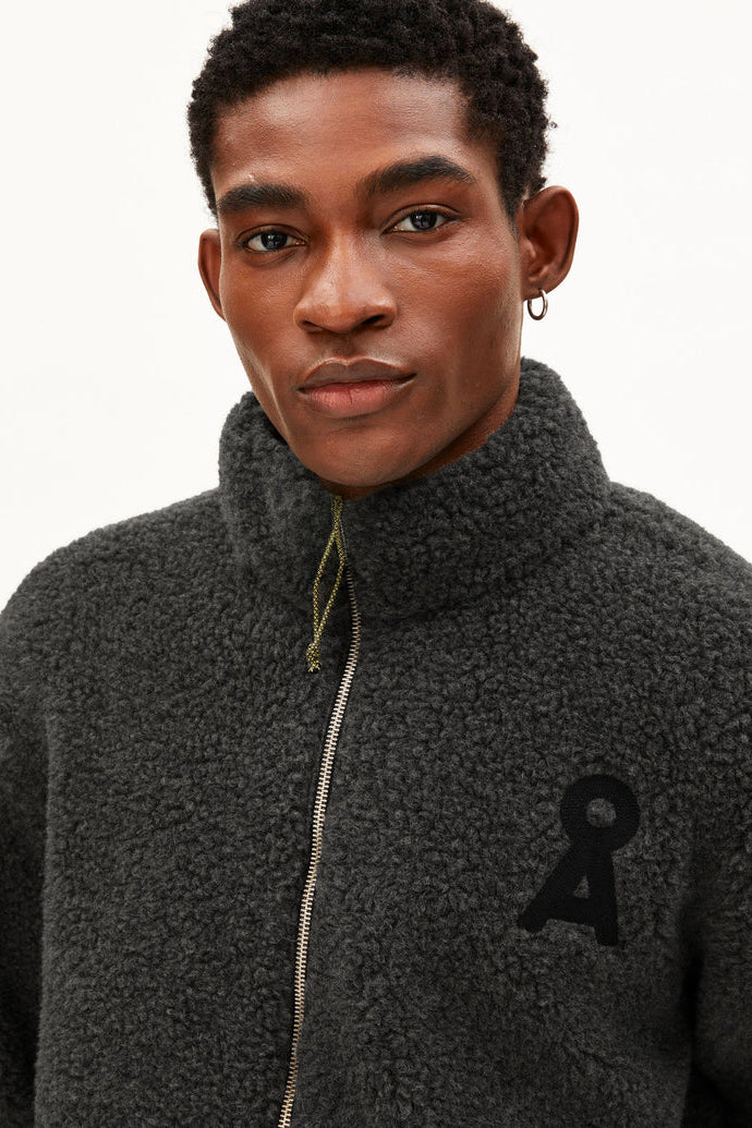 WOLL-MIX Fleece Jacke steel melange