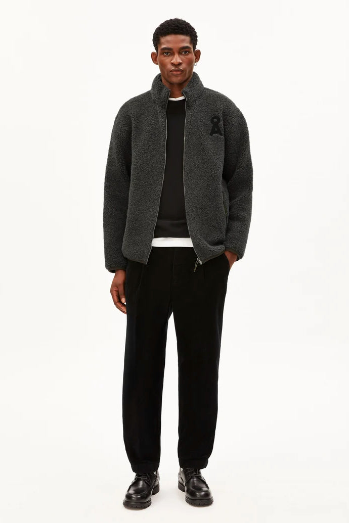 WOLL-MIX Fleece Jacke steel melange