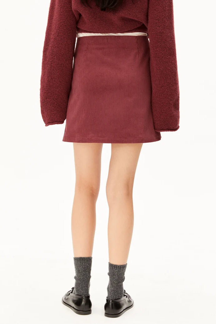 CORDUROY Mini Skirt velvet ember