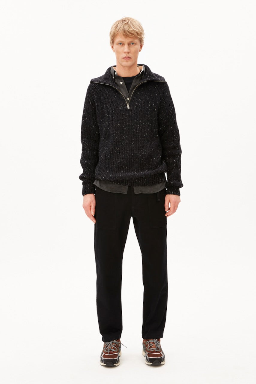 TWEED Knit Troyer black