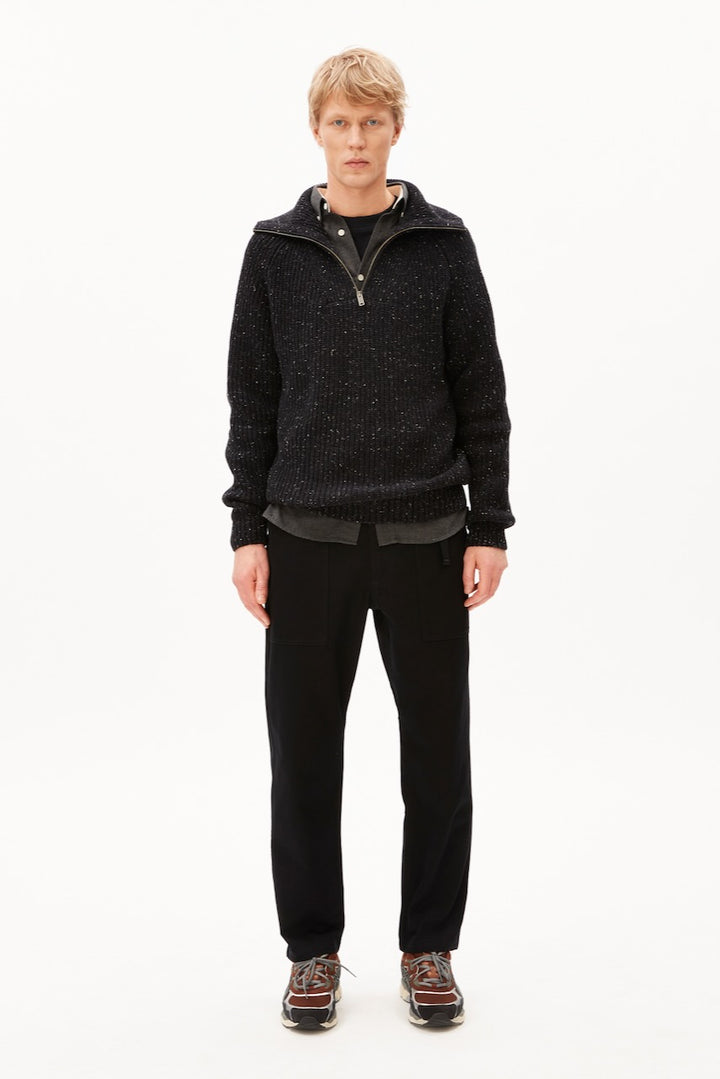 TWEED Knit Troyer black