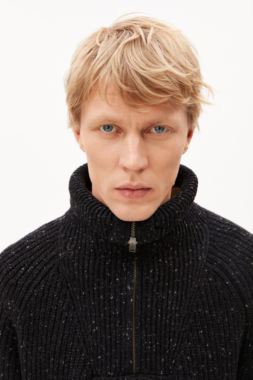 TWEED Knit Troyer black
