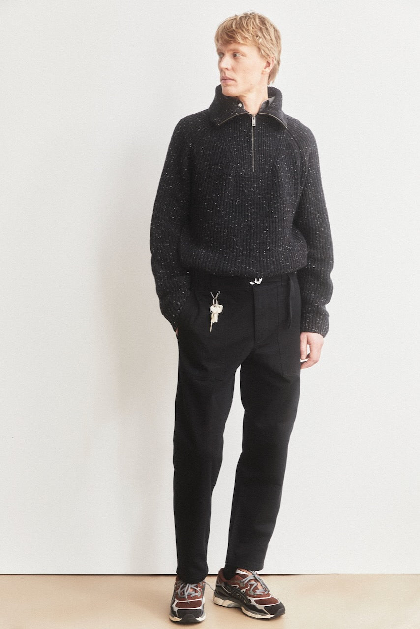 TWEED Knit Troyer black