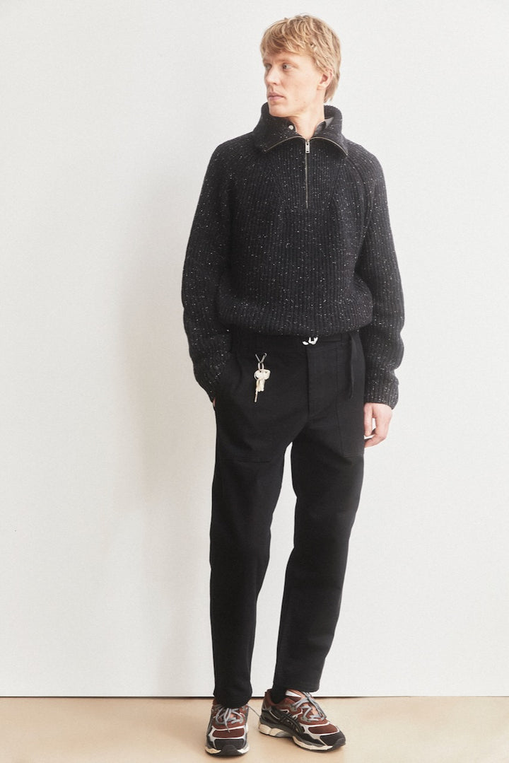 TWEED Knit Troyer black