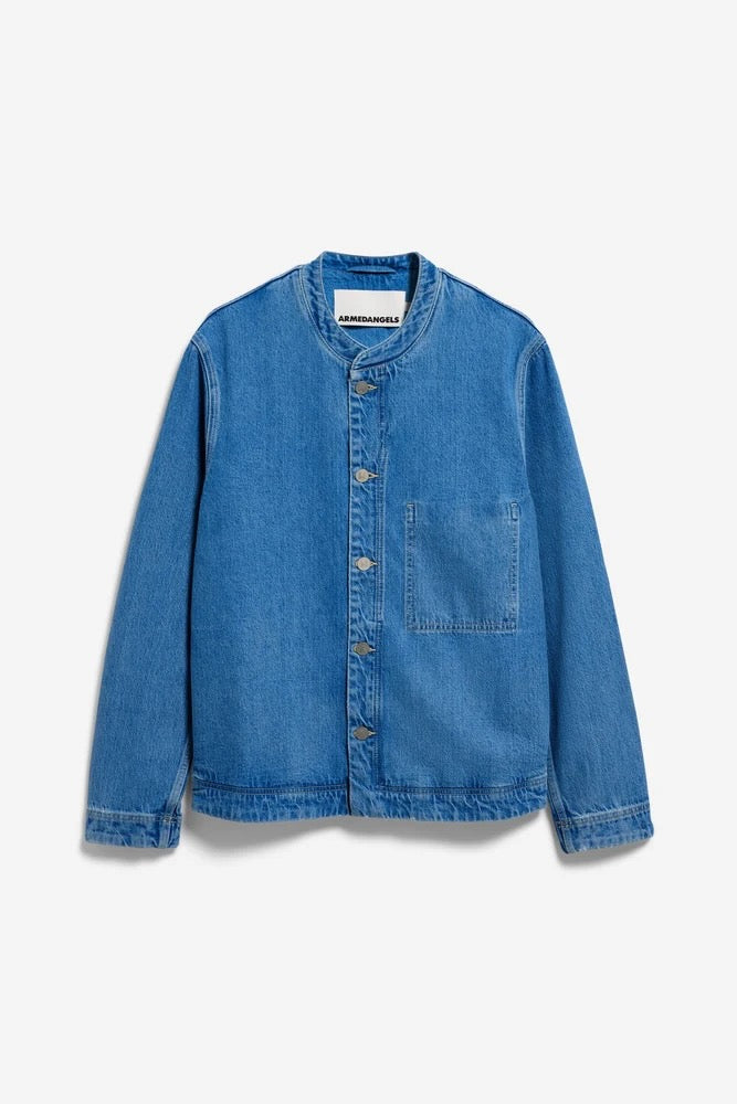 COLLARLESS Denim Jacket aero