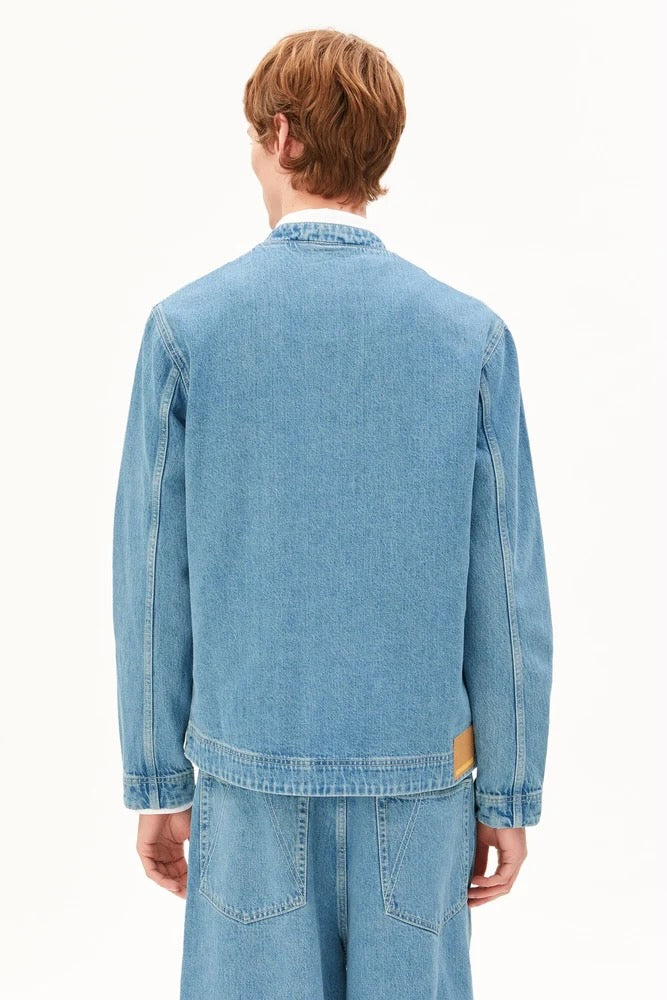 COLLARLESS Denim Jacket aero