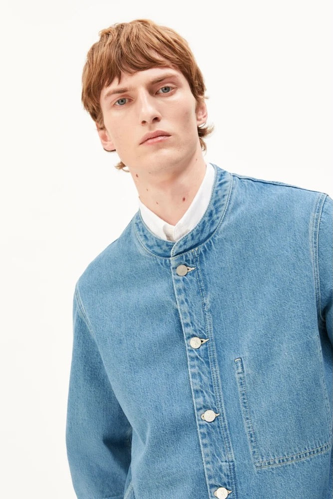 COLLARLESS Denim Jacket aero