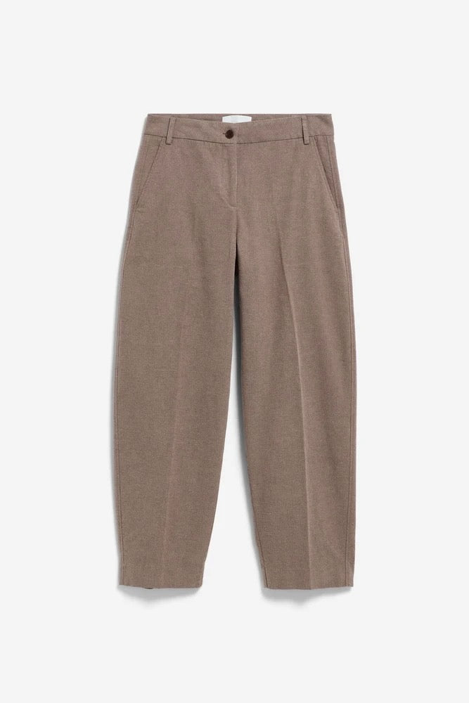 HERRINGBONE Barrel Leg Pant claystone soft nougat