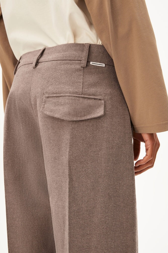 HERRINGBONE Barrel Leg Pant claystone soft nougat