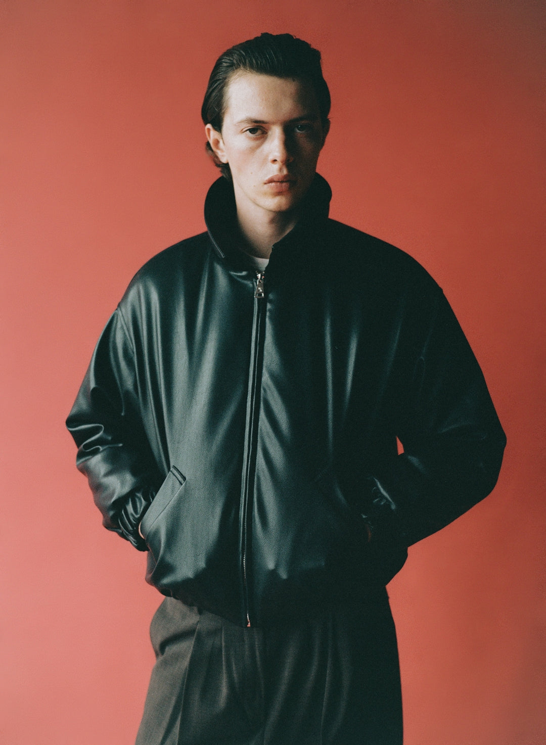 BOMBER Faux Leather black