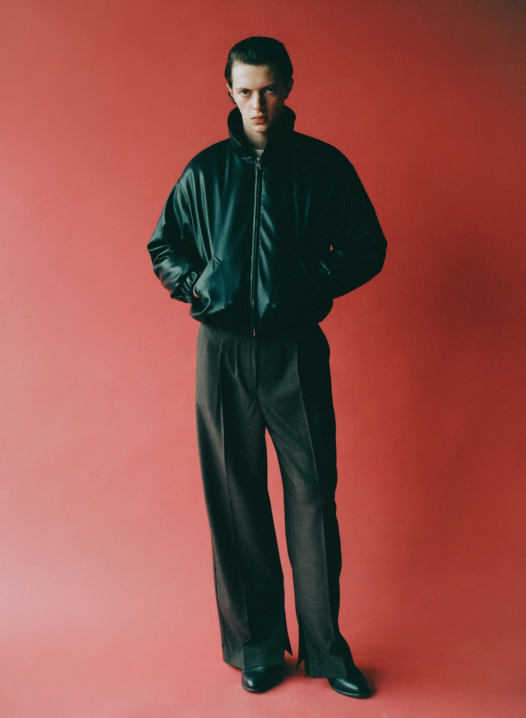 BOMBER Faux Leather black