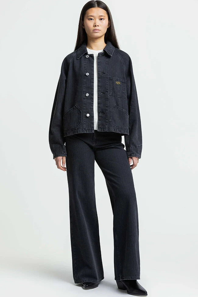 JEENA Jacket stripe black worn