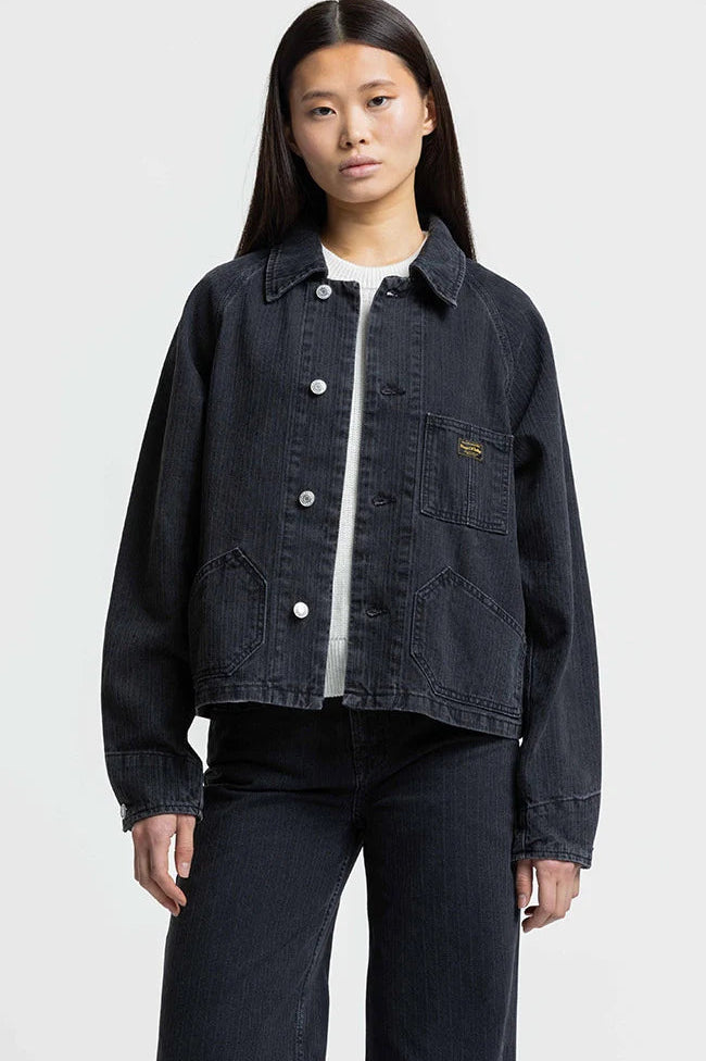 JEENA Jacket stripe black worn