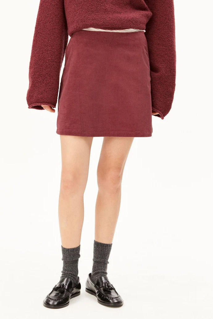 CORDUROY Mini Skirt velvet ember