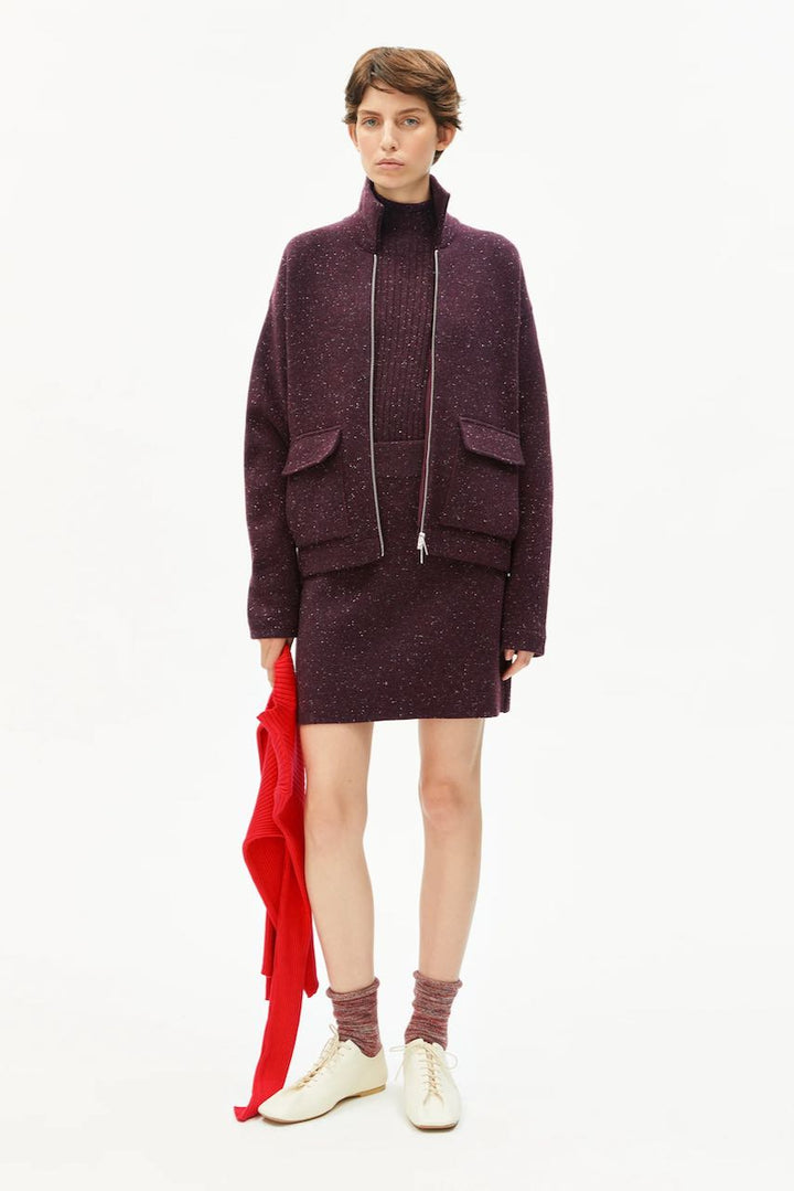 DOROTHEA TWEED Jacke dark cranberry