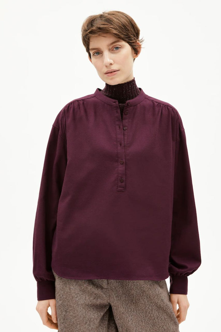 EFINARAA BRUSHED Bluse dark cranberry