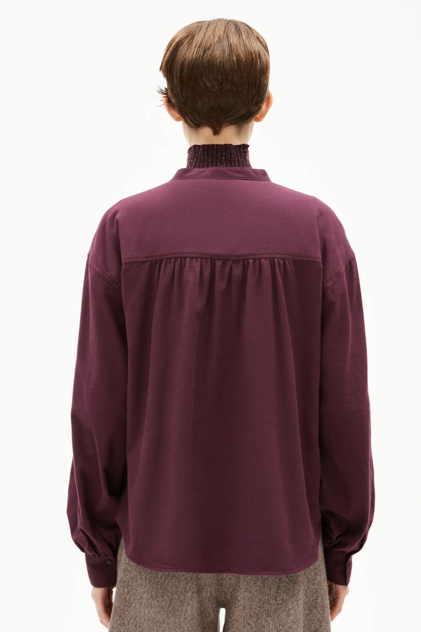 EFINARAA BRUSHED Bluse dark cranberry