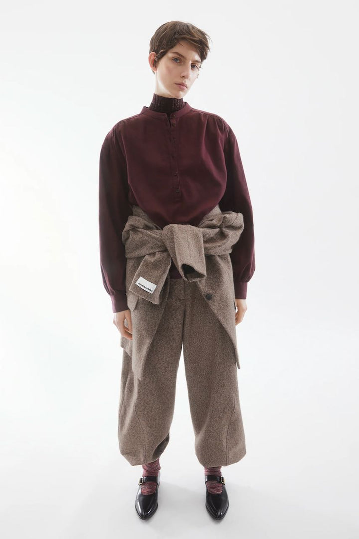 EFINARAA BRUSHED Bluse dark cranberry