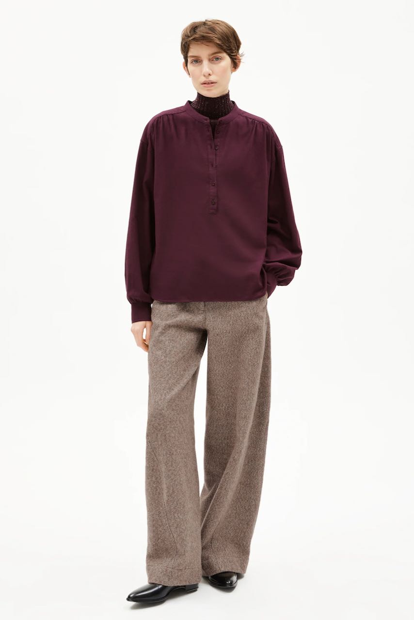EFINARAA BRUSHED Bluse dark cranberry